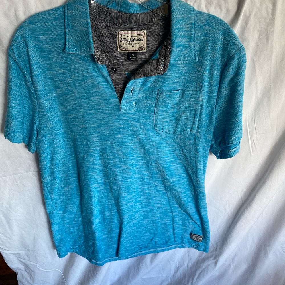 Teal Mens polo style shirt from Flag & Anthem. Size medium great condition